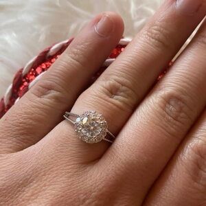 Dazzling Silver Halo Ring